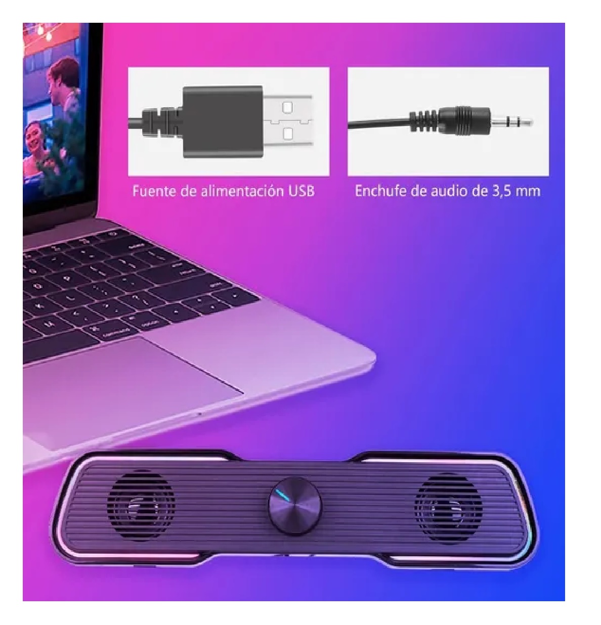 Bocina Pc Inteligente Rgb Para Juegos Barra