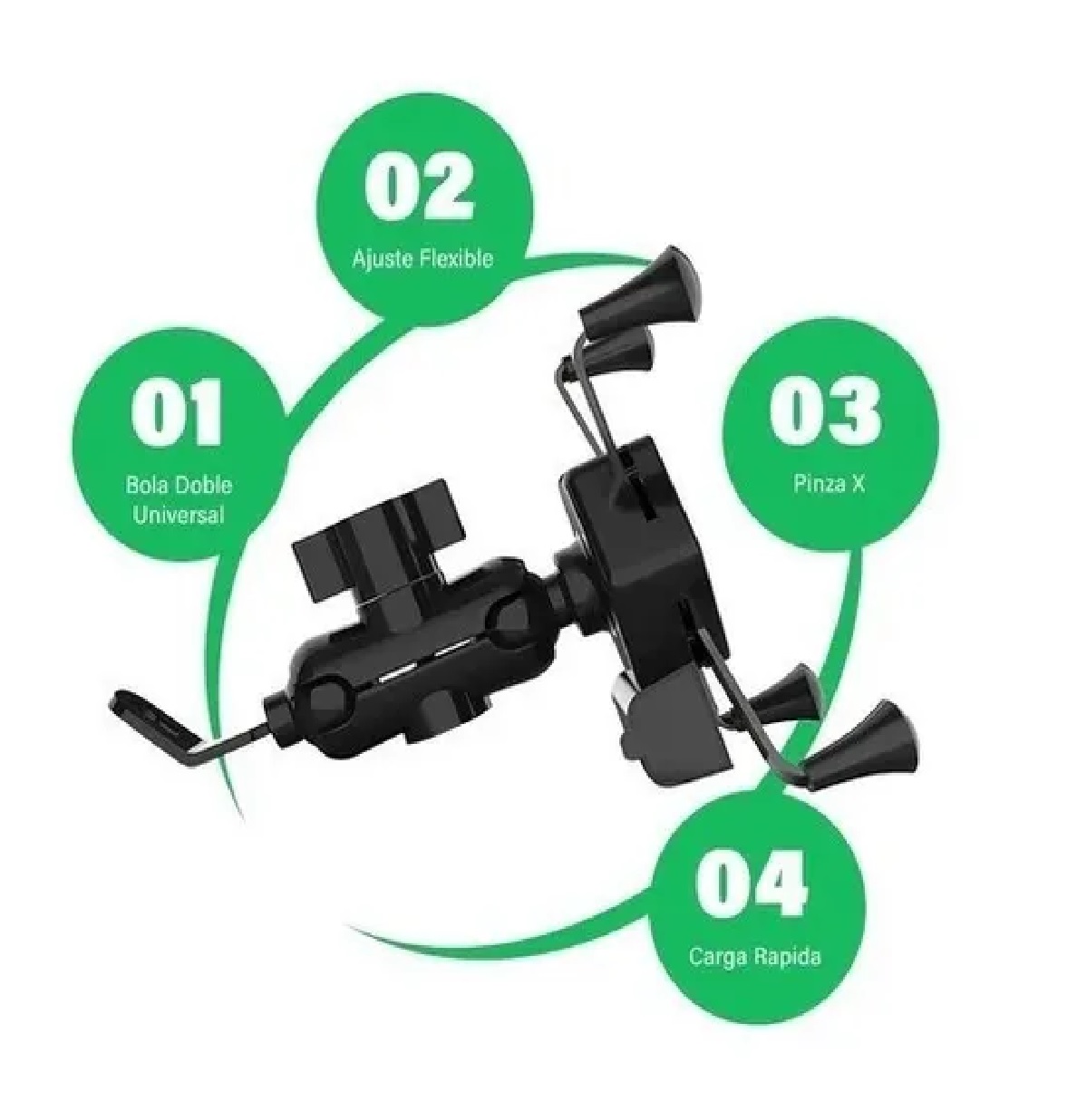 Base Soporte Porta Celular Para Moto/bicicleta Cargador Usb