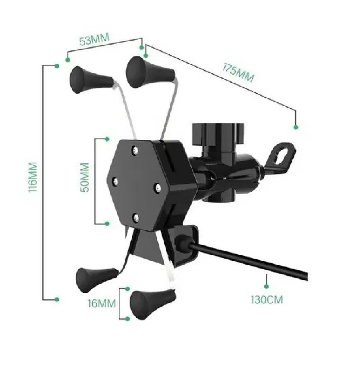 Base Soporte Porta Celular Para Moto/bicicleta Cargador Usb