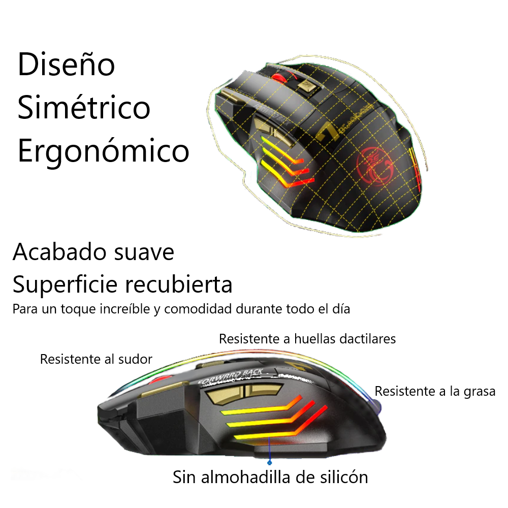 Mouse Gaming Inalámbrico Óptico Pro Gamer Dpi Ajustable