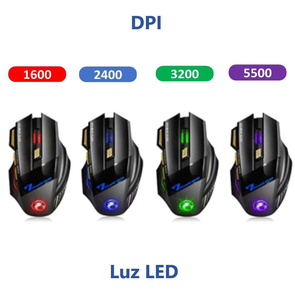 Mouse Gaming Inalámbrico Óptico Pro Gamer Dpi Ajustable