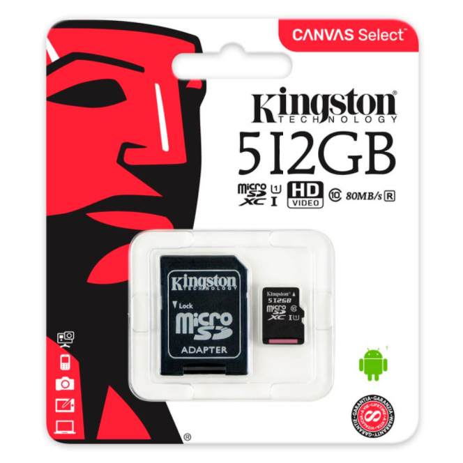 Tarjeta de memoria SD Kingston 512gb