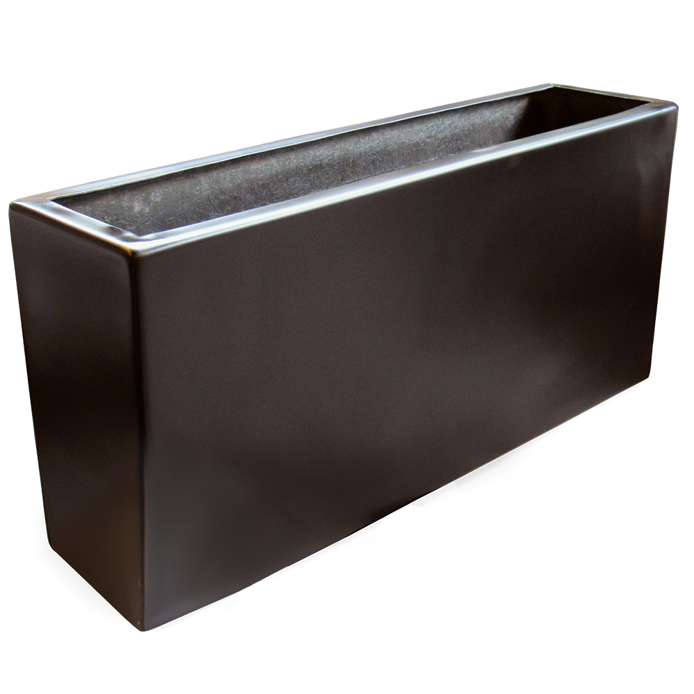 Maceta Jardinera de Fibra de Vidrio de 100 X 25 X 50 Chocolate*