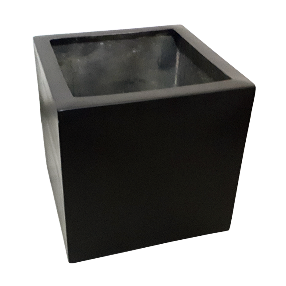 Maceta de fibra de vidrio Modelo Cubo 20 chocolate*
