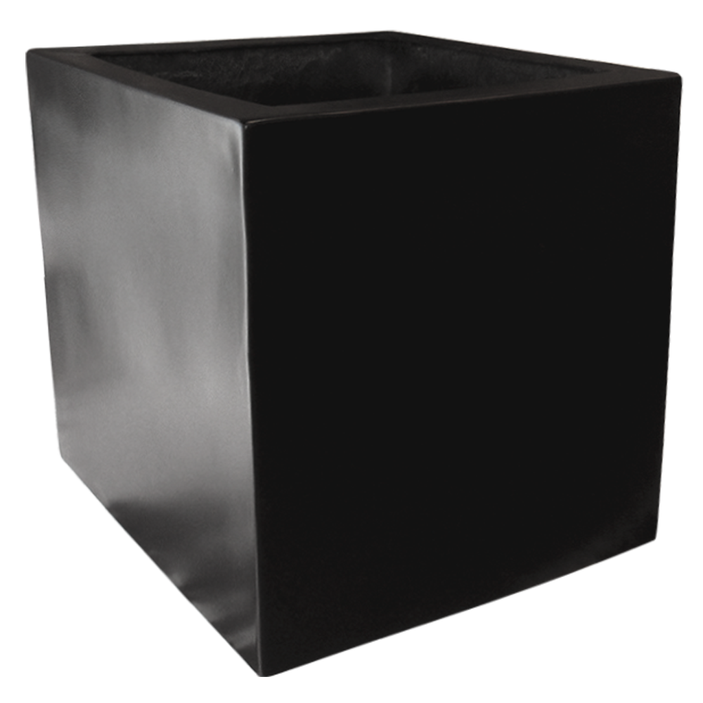 Maceta de fibra de vidrio Modelo Cubo 30 chocolate*
