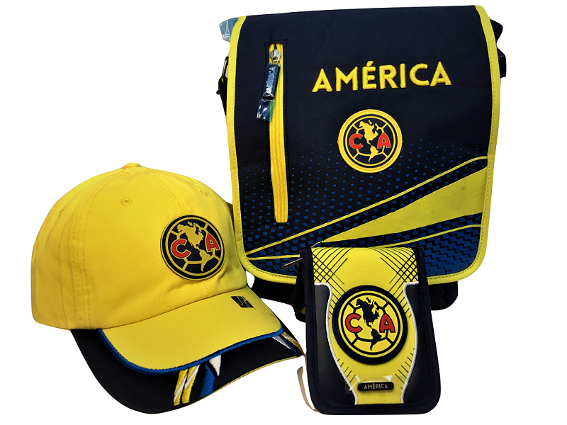 Mariconera. Cartera y Gorra en kit del equipo de Fútbol Club América