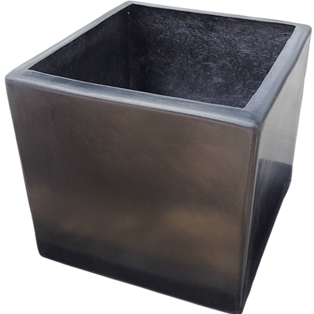 Maceta de fibra de vidrio Modelo Cubo 60 chocolate*