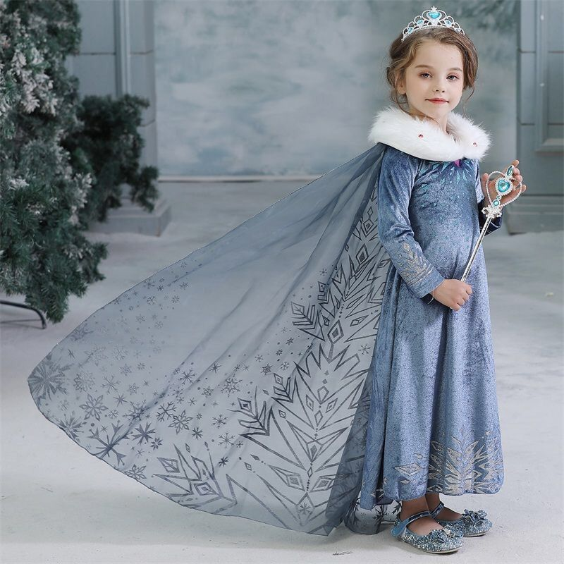 Vestido de fiesta Disfraz de Elsa Princesa Frozen 2