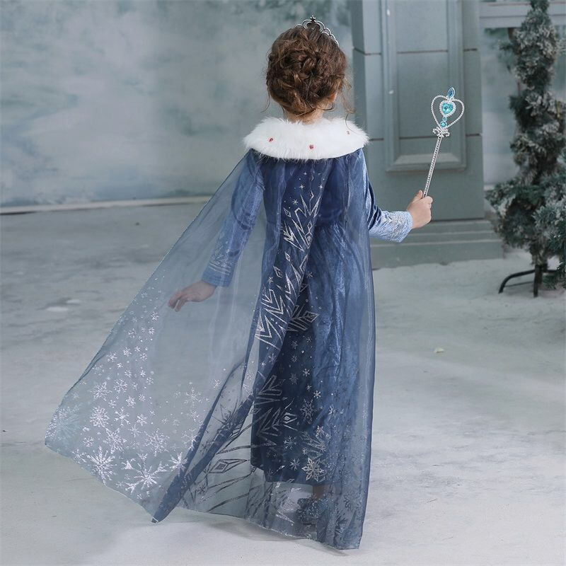 Vestido de fiesta Disfraz de Elsa Princesa Frozen 2