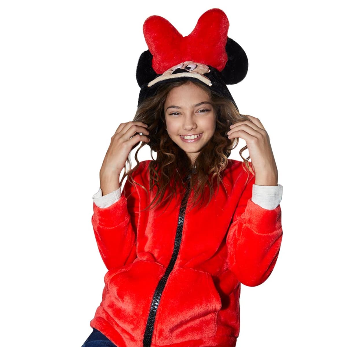 Sudadera de orejitas de Minnie Mouse para niña, color rojo, mod. 1037363