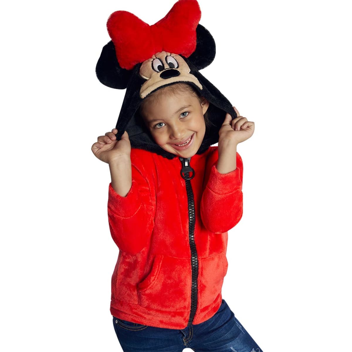 Sudadera de orejitas de Minnie Mouse para niña, color rojo, mod. 1037363