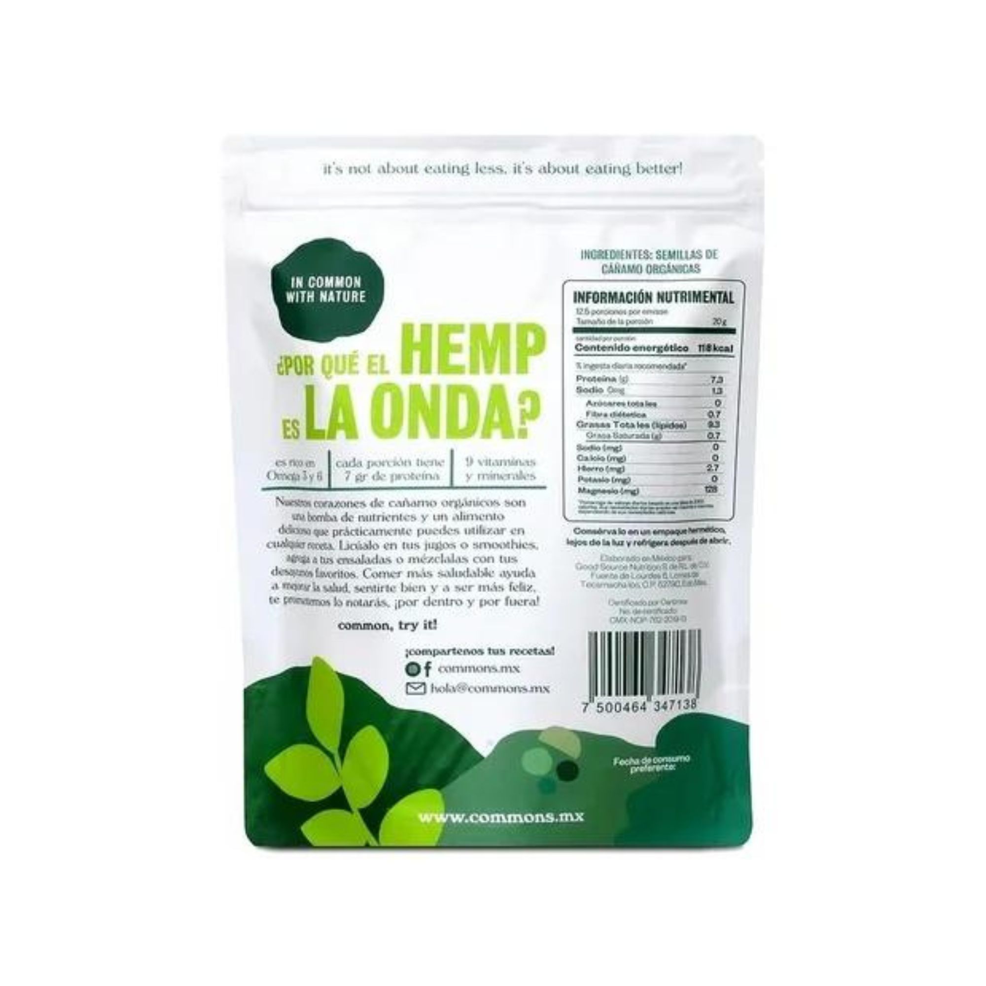 Corazones De Hemp Orgánicos 250g Commons Proteína Semilla
