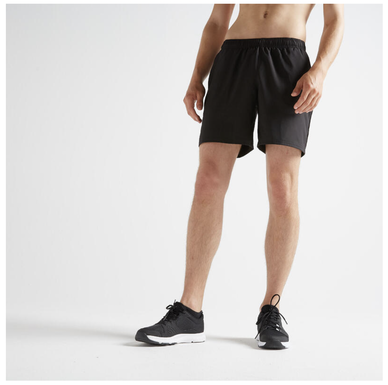 Short fitness hombre negro transpirable básico
