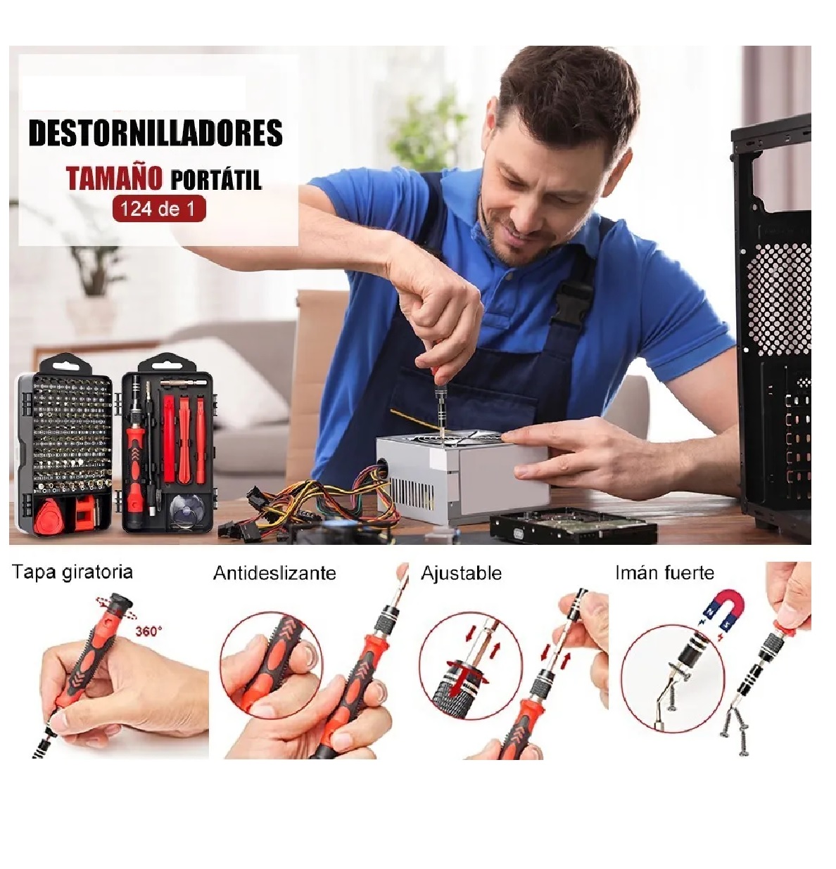  Kit Destornillador Torx Punta intercambiable Estuche