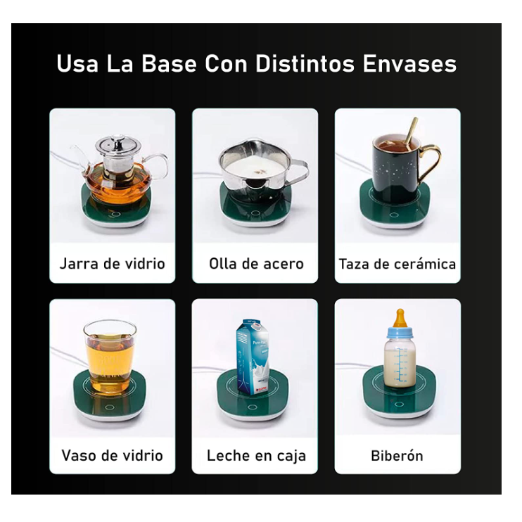Taza De Cerámica Con Base Eléctrica Portátil Para Calentar