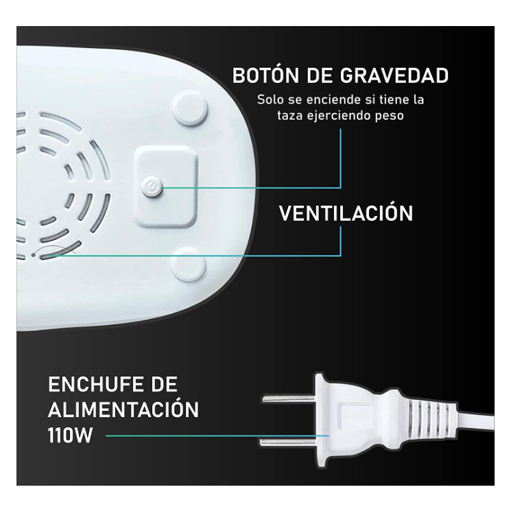 Taza De Cerámica Con Base Eléctrica Portátil Para Calentar