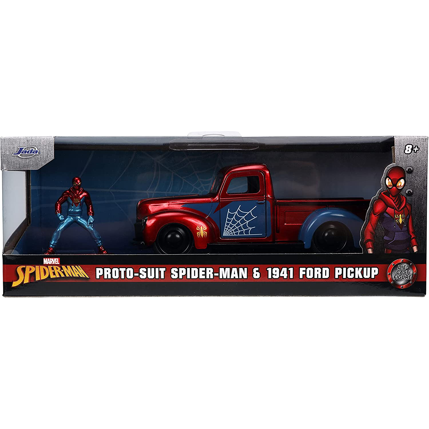 1941 Ford Pickup con Fig Proto-Suit Spider-Man Marvel Spiderman Jada Toys Escala 1:32 