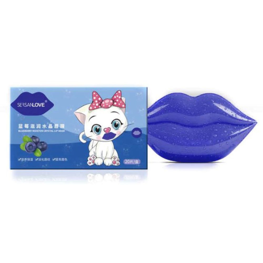 SERSANLOVE Set de 2 Mascarilla para Labios Hidratante 20 Laminas 60g Colágeno Pepino y Blueberry