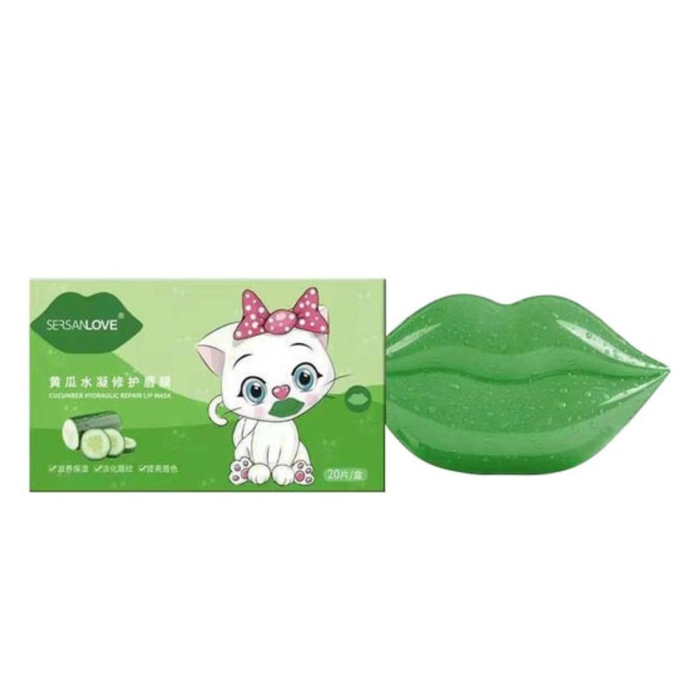 SERSANLOVE Set de 2 Mascarilla para Labios Hidratante 20 Laminas 60g Colágeno Pepino y Blueberry