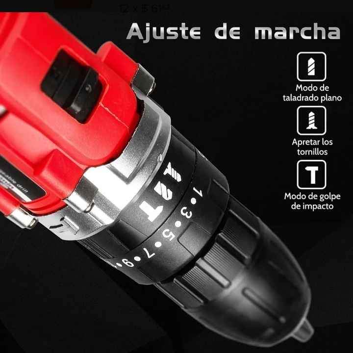 Taladros Atornillador Inalámbrico con 2 baterías de litio 1350rpm Rotomartillo Linfy