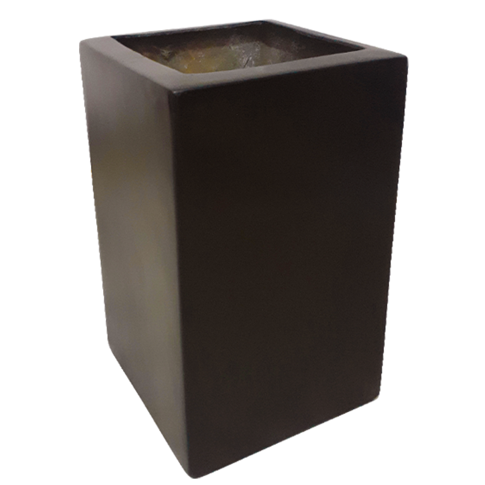 Maceta de fibra de vidrio modelo Tower chico chocolate*