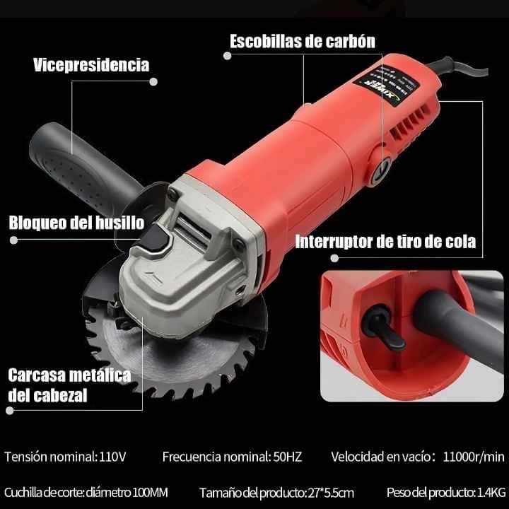 Esmeriladoras Pulidor Angular 710w 110v Amoladora Angular para corte