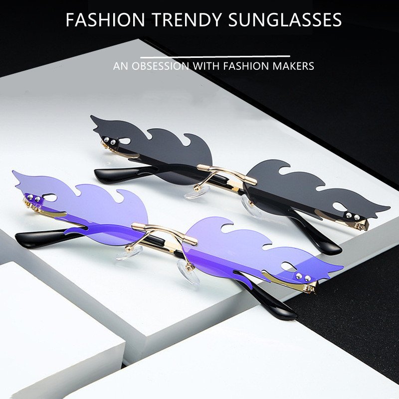Lentes de Flama Fuego Flamingo Colores Vintage Gafas Moda