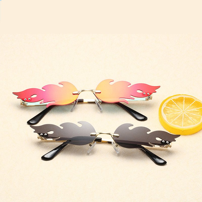 Lentes de Flama Fuego Flamingo Colores Vintage Gafas Moda