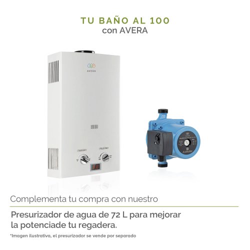AVERA Calentador Boiler de Agua Instantáneo para Gas LP 3 y medio servicios C16L