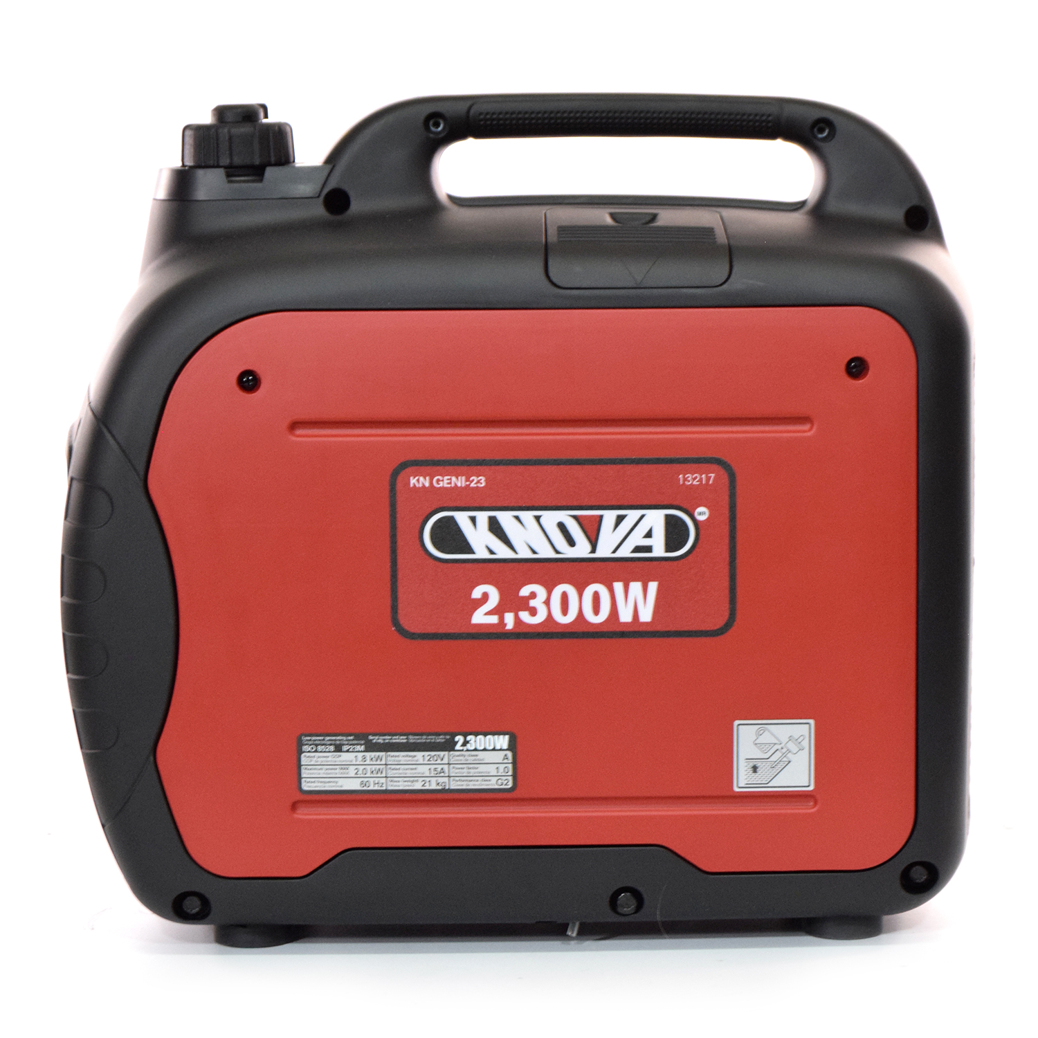 Knova Generador eléctrico inversor super silencioso profesional 2300W portátil tanque 4 litros manual 4 tiempos