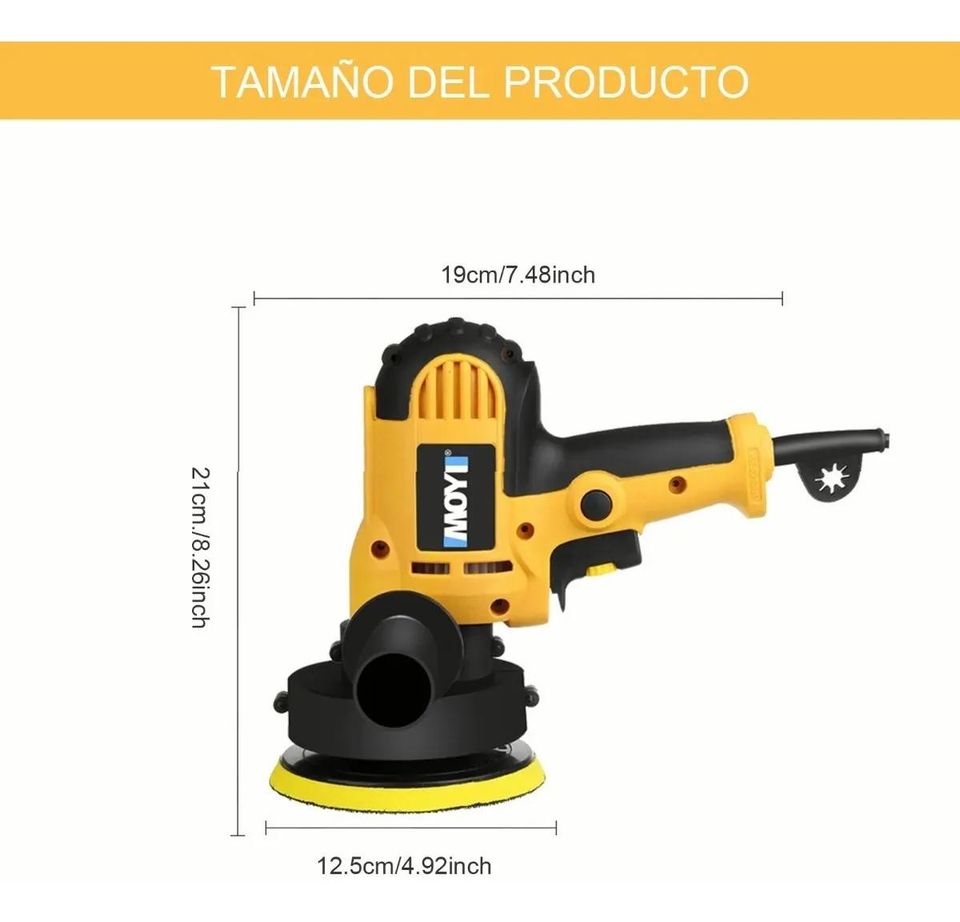 Kit Pulidor Automotriz 700W 3700rpm Pulidora Eléctrica para Auto Carro Coche Con Accesorios NUEVO