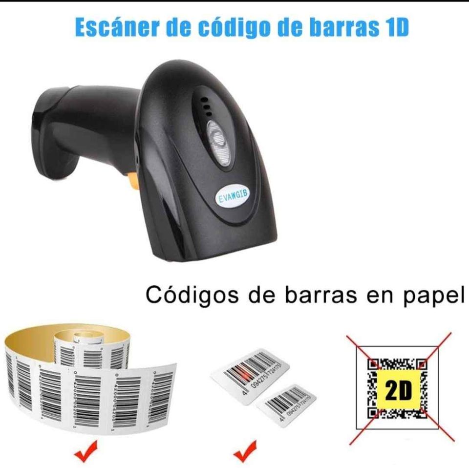Escáner lector de código de barras láser Scanner punto de venta POS PDV alta calidad compatible PC