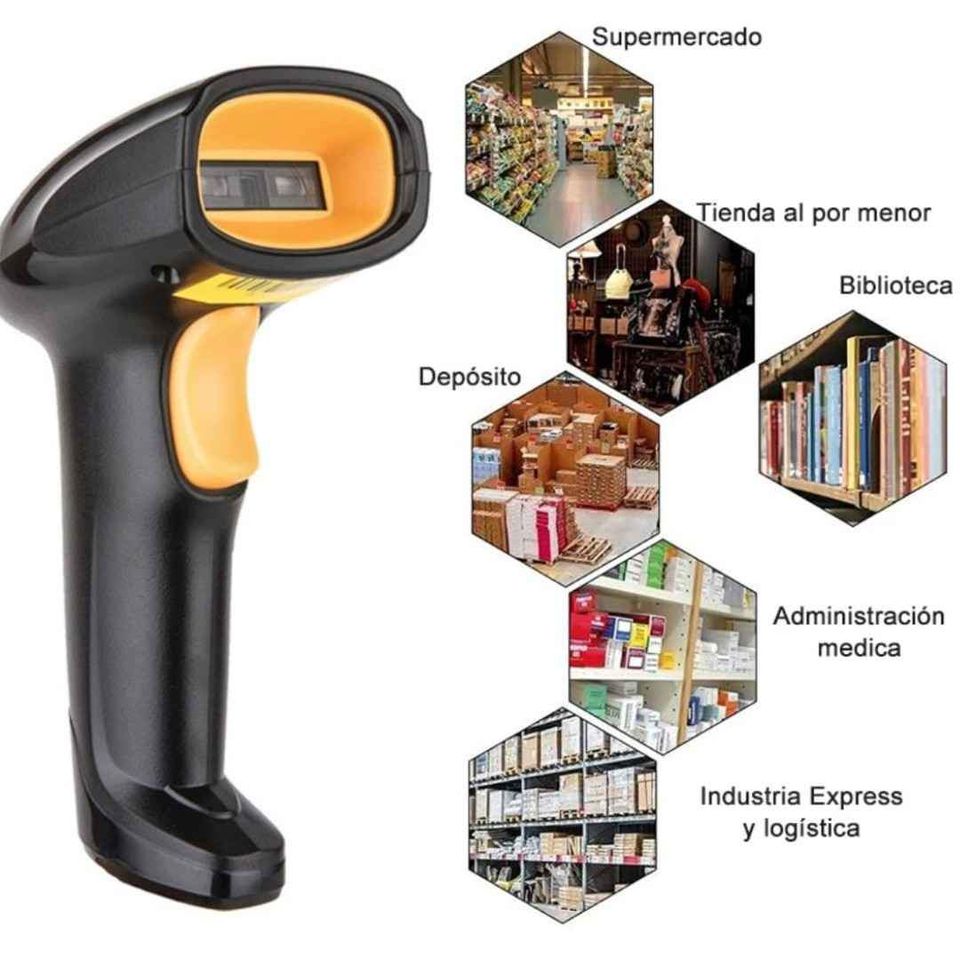 Escáner lector de código de barras láser Scanner punto de venta POS PDV alta calidad compatible PC