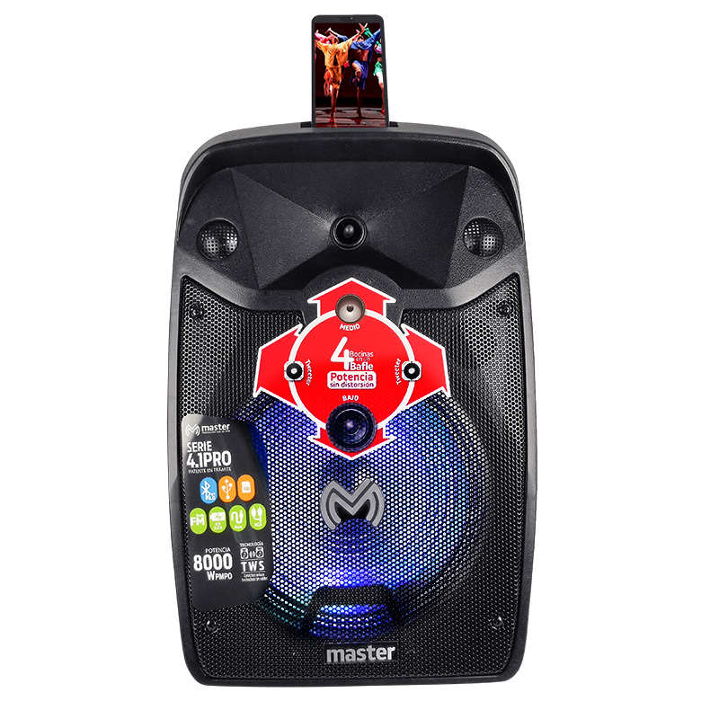 Bocina Portátil 8000 Watts Bluetooth Enlace TWS / Master / 12-TWS