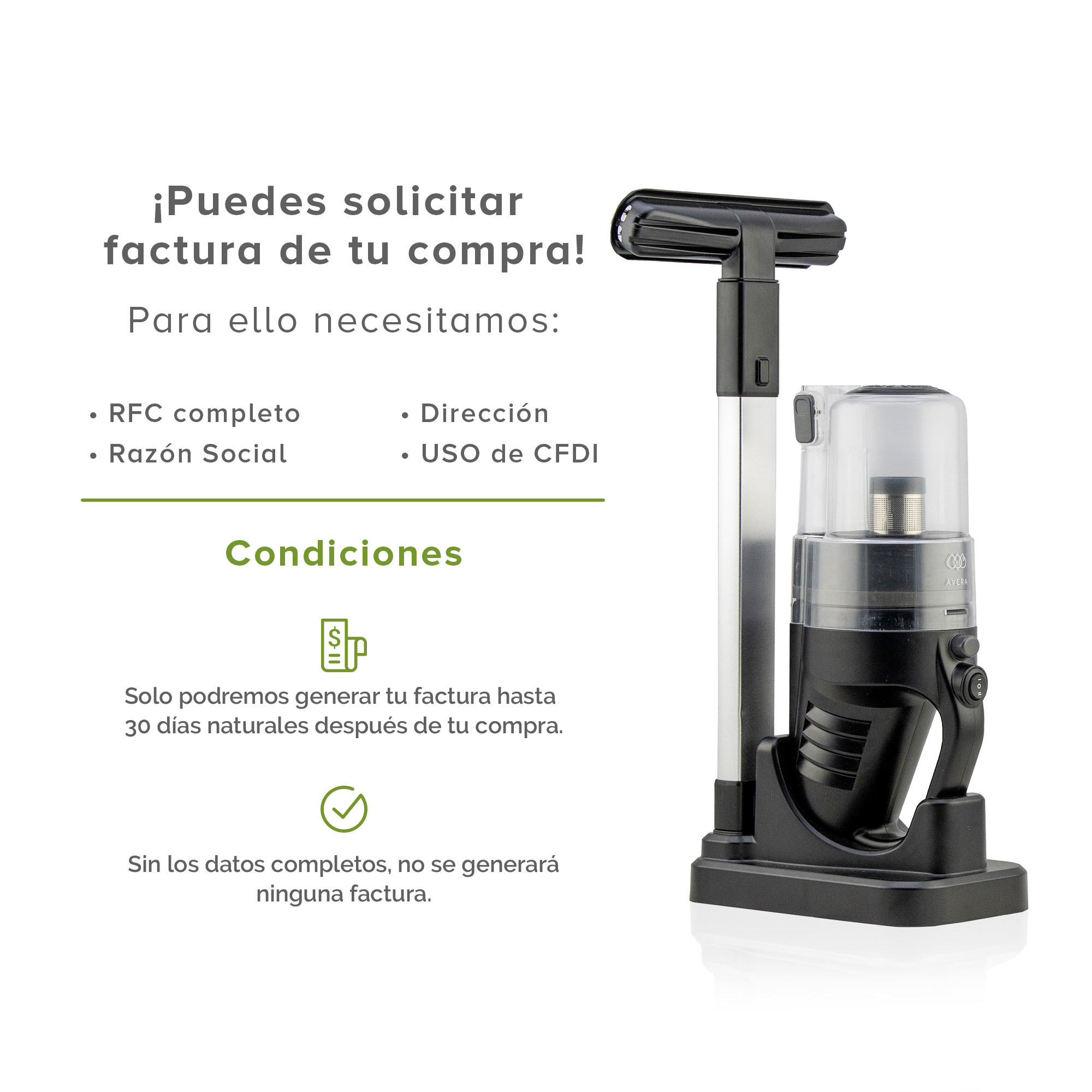 AVERA Aspiradora De Mano Portátil, Sin Cable, Pro Cyclone, 4 Accesorios, Batería de iones de litio, Recarcagable, ASP01