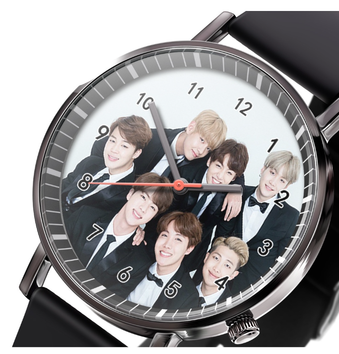 Reloj Analógico De Cuarzo BTS Modelo 2 Color Negro