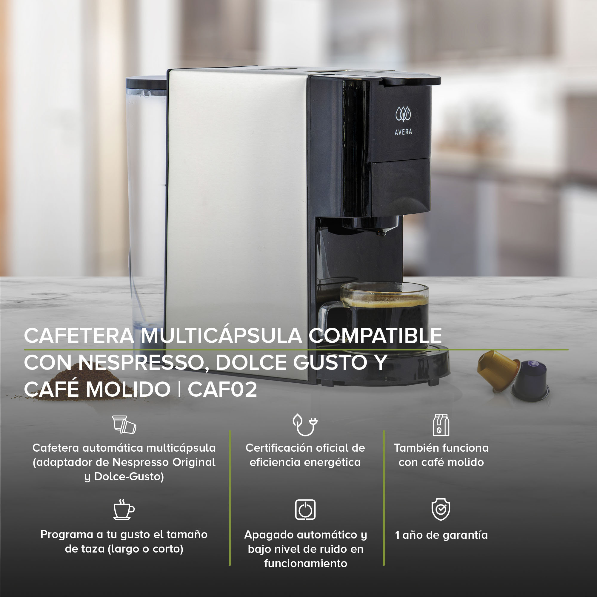 Cafetera Cápsulas Koblenz® Compatible Nespresso & Dolce Gust