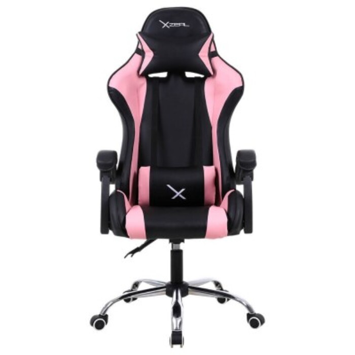 Silla Gamer Ergonómica Modelo Falkor Color Negro-Rosa 