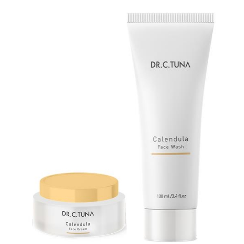 Gel Limpieza + Crema Facial Piel Seca Manchas Sensible Caléndula by Farmasi Dr c Tuna 