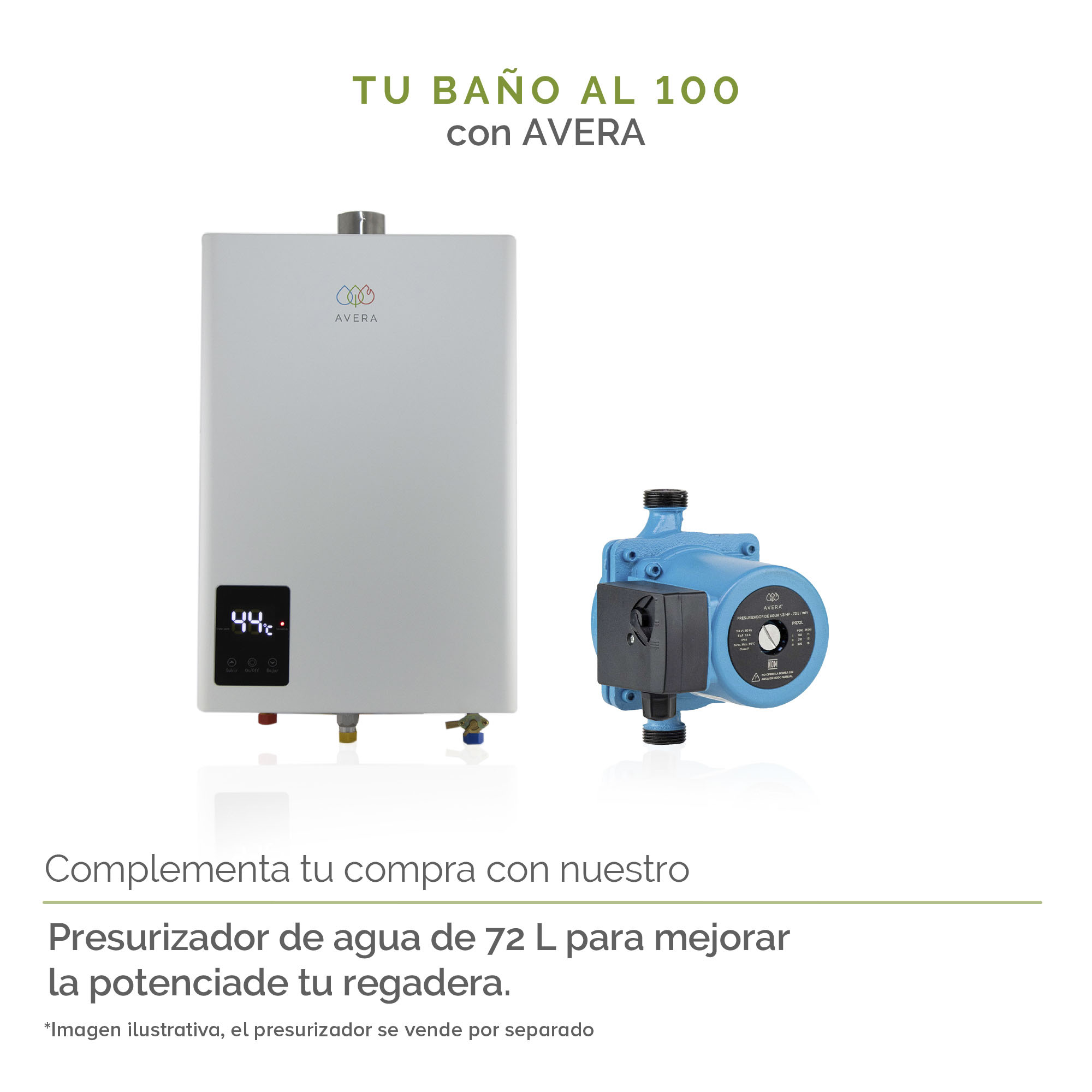 AVERA Calentador De Agua Instantáneo Modulante usa Gas LP para 2 Servicios CM14