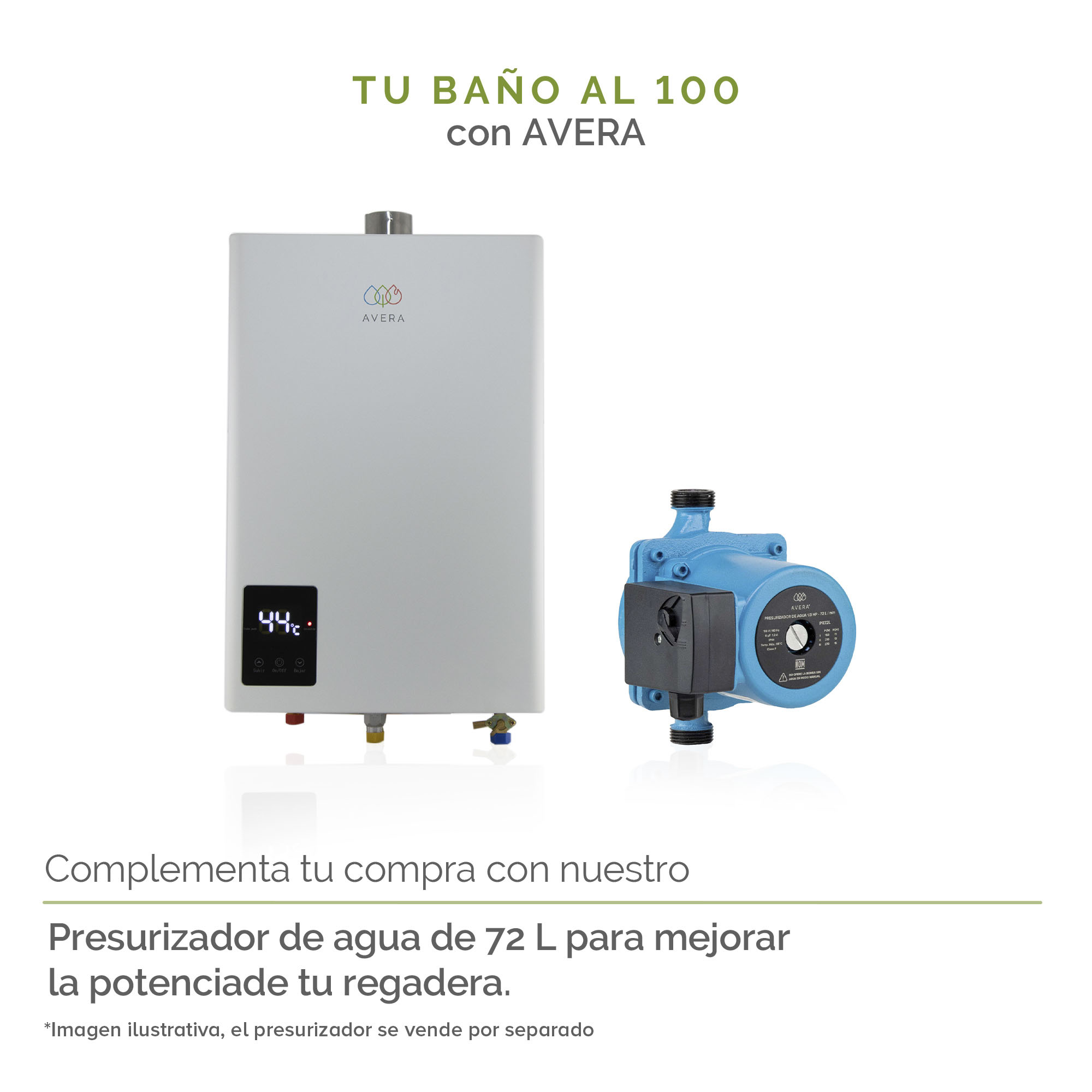 AVERA Calentador De Agua Instantáneo Modulante para 4 Servicios usa Gas LP CM24