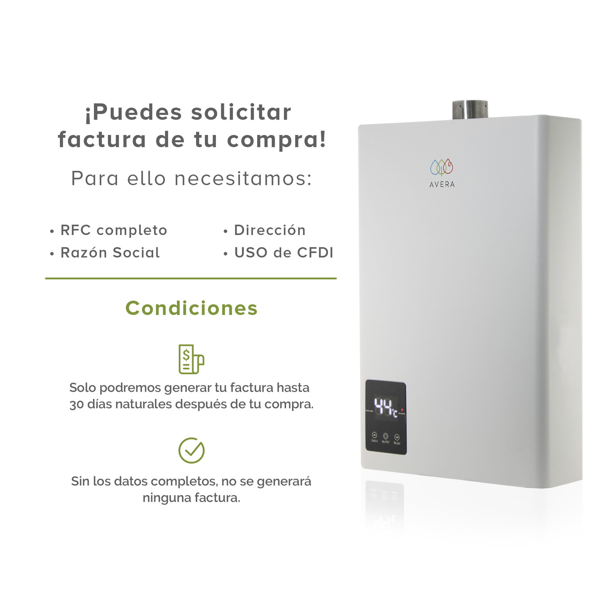 AVERA Calentador De Agua Instantáneo Modulante para 4 Servicios usa Gas LP CM24
