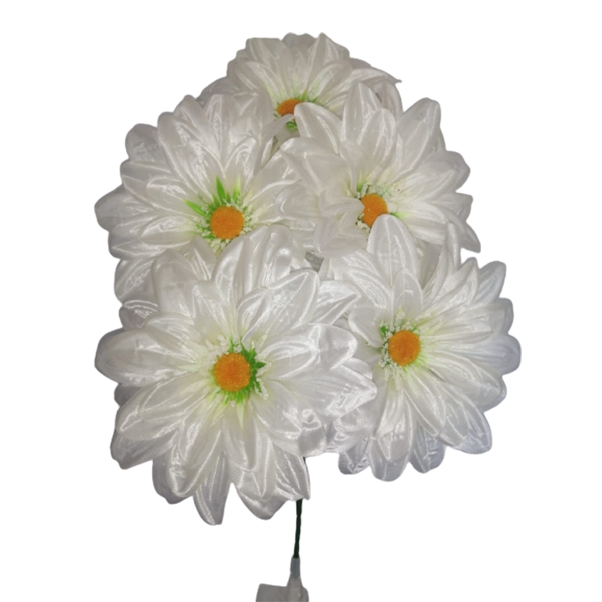 10 Ramos Flor Artificial Dalia Estrella Satinada 5 Flores Decoración Interior Exterior