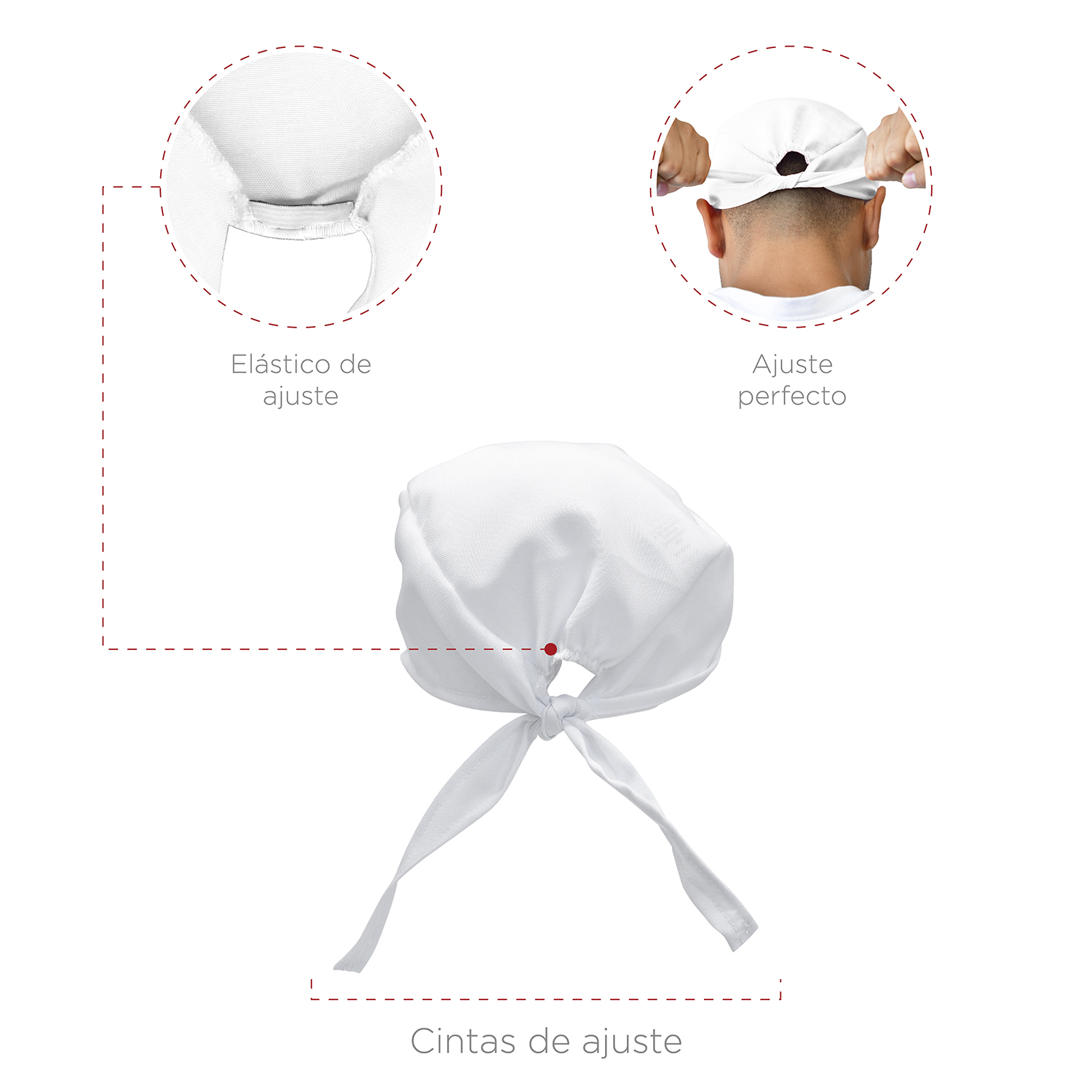 Gorros de Cocina Ajustables, Gorro de Chef de Cobertura Maxima
