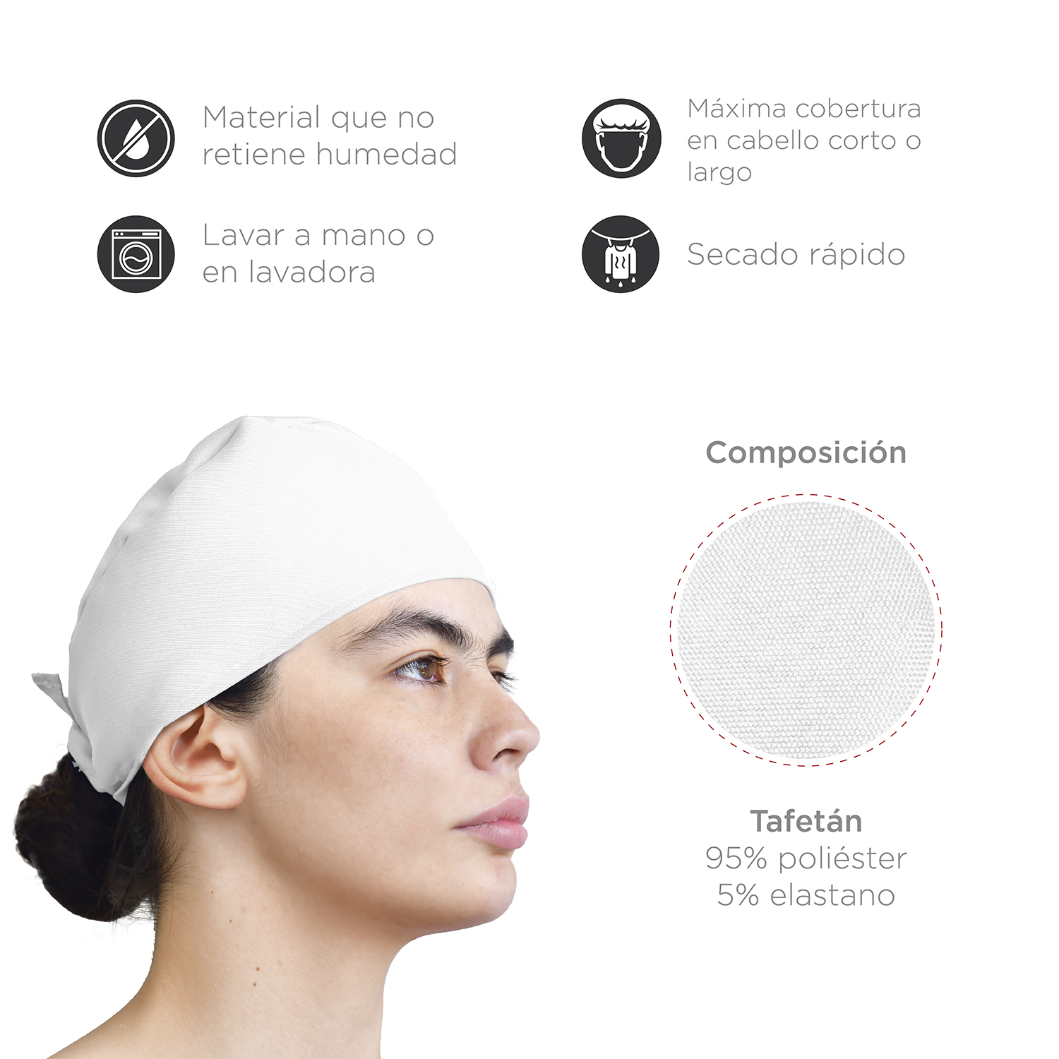 Gorros de Cocina Ajustables, Gorro de Chef de Cobertura Maxima