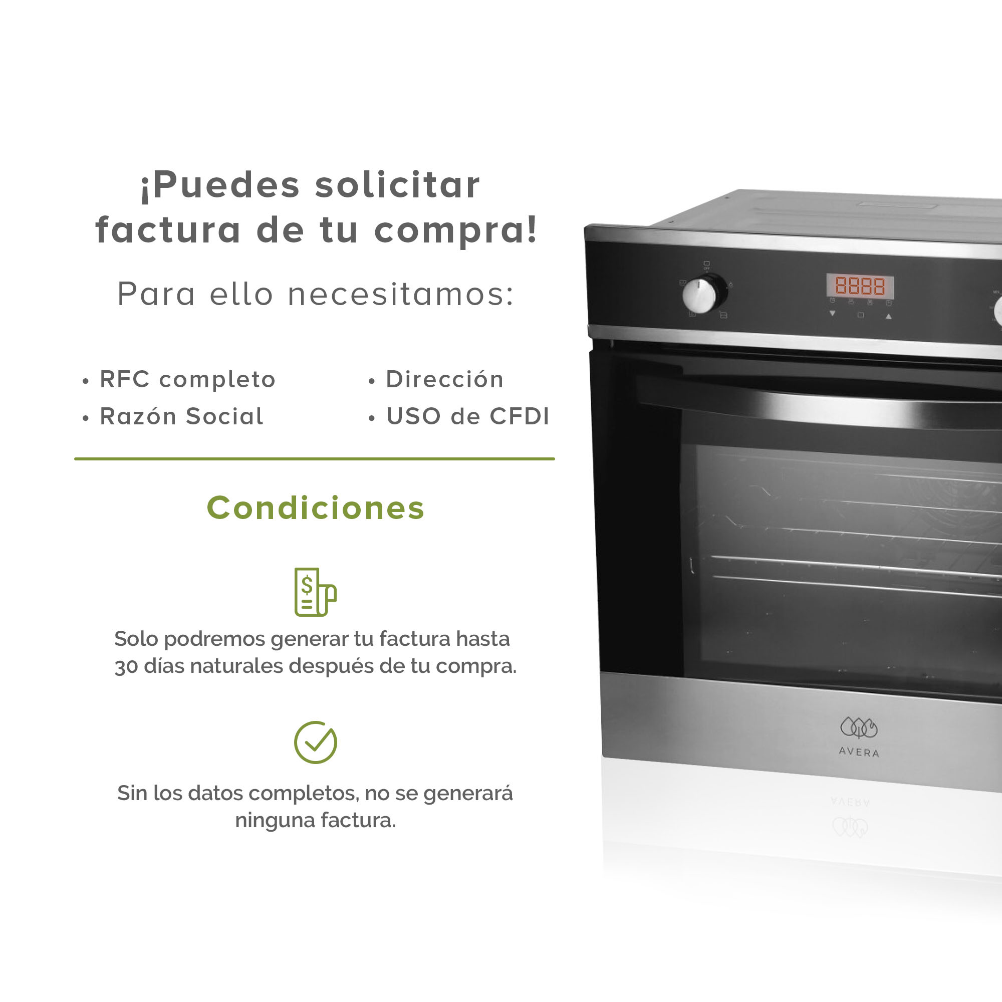Avera Horno Empotrable a Gas LP Encendido Eléctrico HE01LP