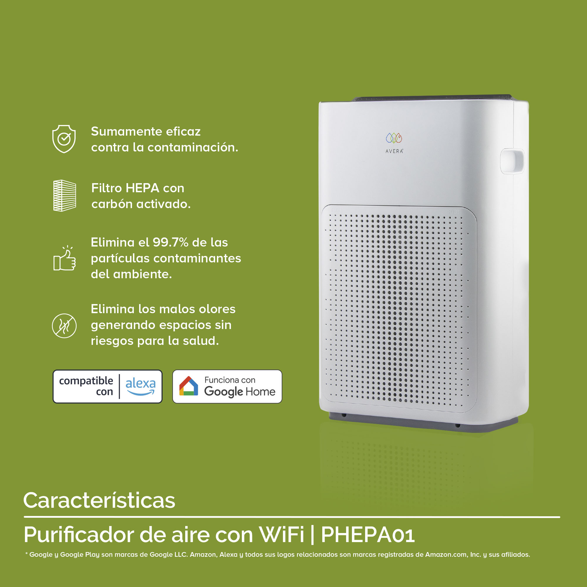 Purificador de Aire Para Espacios de Hasta 30 M2 PHEPA01