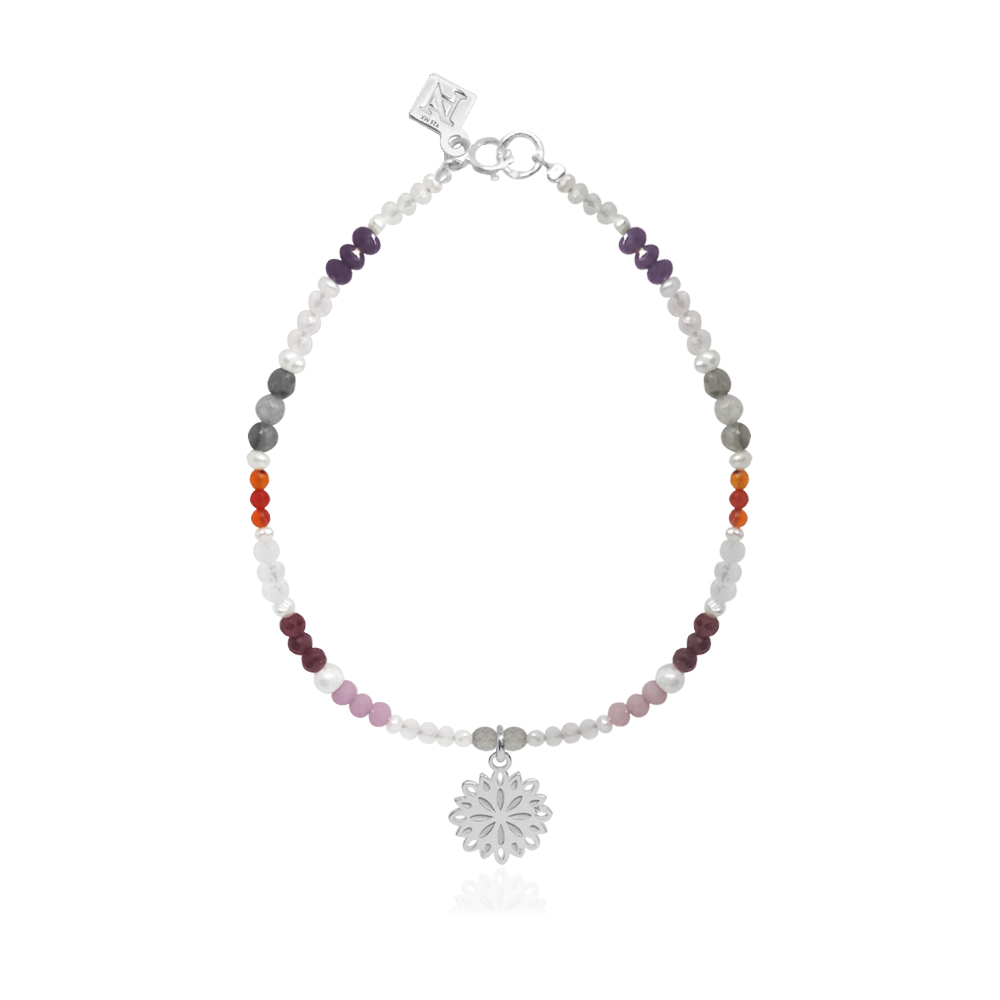 Pulsera Gerbera con piedras naturales