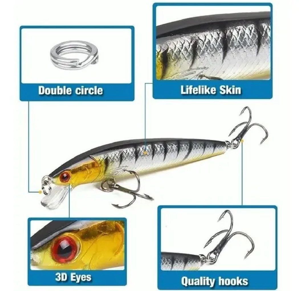 Kit Señuelos Para Pesca De Río realistas
