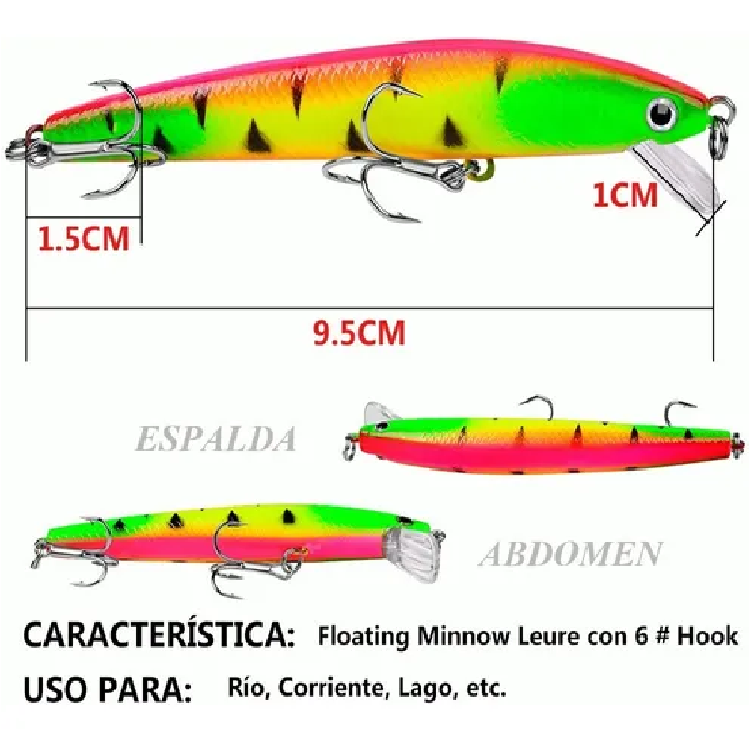 Kit Señuelos Para Pesca De Río realistas